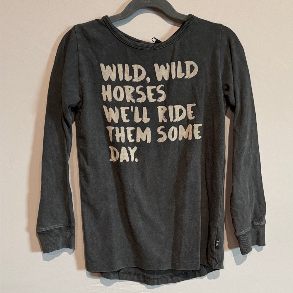 Rock Your Kid Kids Long Sleeve Shirt - Wild Horses Graphic
